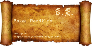 Bakay Renáta névjegykártya